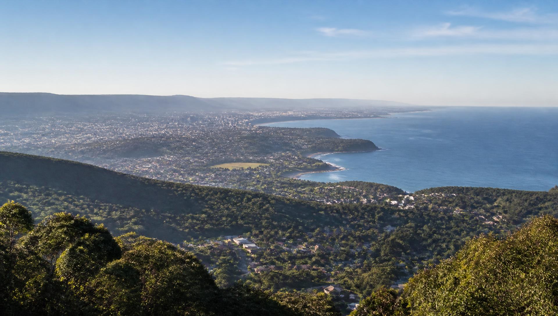 Illawarra escarpment outlook over coastal suburbs